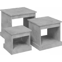vidaXL Tables basses 3 pcs. Gris béton Bois composite