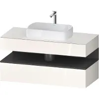Duravit Collection One Meuble sous-vasque sur console, 1 tiroir, 1 tiroir, découpe au centre, 1200x550x600mm, niche graphite mat, QA4732049220010