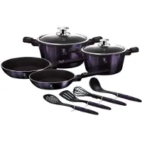 Berlinger Haus - Set de 10 pièces de vaisselle avec revêtement en titane, collection Purple Eclipse