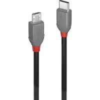 Lindy 3m USB 2.0 Type C to Micro-B Cable, Anthra Line
