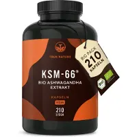 True Nature Gélules d'ashwagandha biologique KSM-66, 210 gélules, ashwagandha,