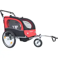 Øvre Eidfjord "Alpström" Poussette remorque vélo 2 en 1 rouge