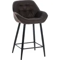 CLP Tabouret Gibson - revêtement en tissu, pieds en métal noirs - Marron