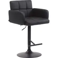 CLP Tabouret de bar Los Angeles, réglable en hauteur et pivotant | Couleur : noir. Structure : noire