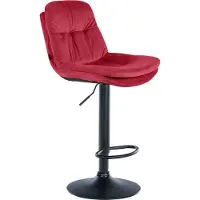 CLP Tabouret de bar Laurel velours, couleur:rouge, matériaux du piètement:métal noir mat