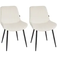 Beliani Lot de 2 chaises de salle à manger tapisserie velours beige clair pieds en acier salle à manger design moderne