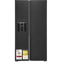 Exquisit Réfrigérateur Side-by-Side | Capacité utile 513 l, classe d'efficacité énergétique E, 39 dB | Distributeur d'eau et de glaçons | SBS520-CF-040E inoxlook-az