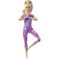 Barbie Poupée Made to Move (blonde) en tenue de yoga violette