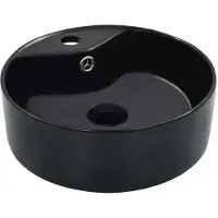 Syfax Lavabo avec trop-plein 36x13 cm Céramique Noir