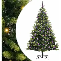 Syfax Arbre de Noël artificiel en silicone flexible 300 LEDs 180 cm