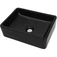 Syfax Lavabo Céramique Rectangulaire Noir 41 x 30 x 12 cm