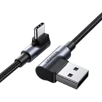 UGREEN Câble angulaire Usb-C vers Usb-A 2.0 Us176, 3A, 3M (Noir)