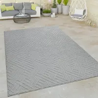 Paco Home Tapis d'extérieur et d'intérieur gris Terrasse Balcon Aspect 3D Style oriental Tissage plat Dimensions 200 x 290 cm