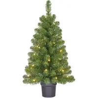 Black Box Trees Norton Arbre de Noël artificiel en pot avec éclairage LED - H90 x Ø50 cm - Vert