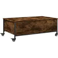 vidaXL Table basse à roulettes chêne fumé 91x55x34 cm Bois composite