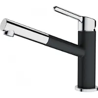 Franke Robinet ORBIT en CHROME-ONYX avec bec à tirage / Robinet de cuisine / Mitigeur monocommande
