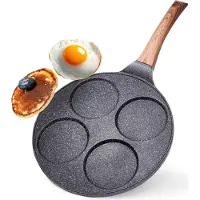 B2X Poêle à œufs en granit à 4 trous BLACK&WOOD 26 cm