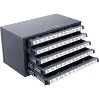 Vevor Distributeur de Forets 60 Compartiments Étiquetés 33/64 à 63/64 po Boîte de Rangement pour Forets 5 Tiroirs Coffret Vide 37,5x20x20 cm Identification Facile Empilable Rangement Mèches Atelier