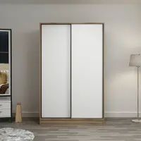 Skye Decor , Kale White Oak - 2314, armoire, blanc, panneaux de particules 100 % mélaminés, 120 x 60 x 190 cm