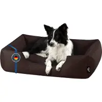 BedDog Lit pour chien ZARA : coussin pour chien avec housse lavable, panier pour chien, canapé pour chien, CHOCOLATE (marron), (L) env. 80 x 65 x 18 cm