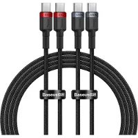 Baseus Câble Cafule Usb-C To Usb-C 100W,1M, 2Szt (Rouge-Noir, Gris-Noir)