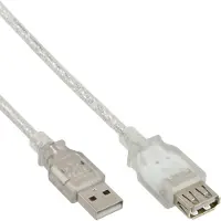 InLine 34618 Rallonge USB 2.0, prise mâle / prise femelle, type A, transparent, 2m