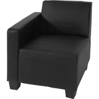 Mendler Canapé-élément Lyon, élément latéral gauche, modulaire, simili-cuir noir