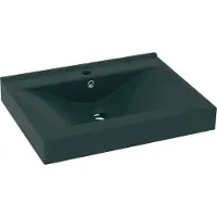 Syfax Lavabo avec trou de robinet Vert foncé mat 60x46 cm Céramique