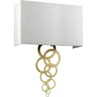 Elstead Lighting Applique murale Rosa en laiton vieilli, 2xE27x60W, abat-jour en tissu, dimensions : 52,1 x 37 x 12,8 cm, IP20, Elstead