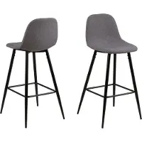 Ebuy24 Willy Tabouret de bar en tissu, gris clair.