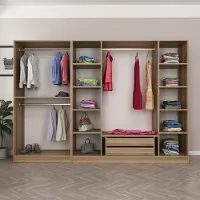 Skye Decor , Kale - 7540, armoire, doré, panneaux de particules 100 % mélaminés, 270 x 52 x 190 cm