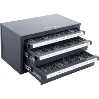 Vevor Distributeur de Forets 29 Compartiments Étiquetés 1-13 mm Boîte de Rangement pour Forets à 3 Tiroirs Coffret Vide pour Foret 37,5x20x20 cm Identification Facile Empilable Rangement Mèche Atelier