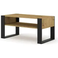 Homlando Table basse MONDI 100 x 50 cm Table basse avec étagère Artisan chêne / noir