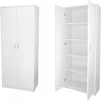 BDW , Armoire avec 5 étagères, Tom, blanc, 180x75x35cm