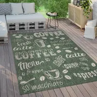 Paco Home Tapis d'extérieur résistant aux intempéries Balcon Cuisine Motif moderne Avec inscription Dimensions 80 x 250 cm