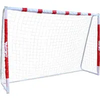 MUWO Grande cage de football en acier 3 x 2 m rouge/blanc