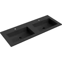 Mexen Otis lavabo double encastré 121 x 46,5 cm, noir mat - 25181271D