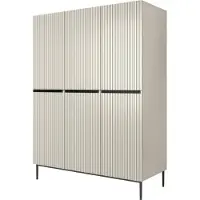 Bogart Armoire Nicole, 3 portes, 150x220x62 cm, chambre à coucher, coloris cachemire/noir