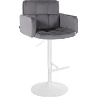 CLP Chaise de bar Los Angeles - velours, structure blanche - gris foncé