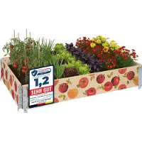 Garronda Rehausse en bois avec imprimé – Jardinières surélevées pour plantes, fleurs, fruits, légumes Bois avec imprimé décoratif Tomate