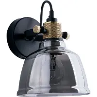 Nowodvorski Lighting Applique murale AMALFI noir-laiton-doré-fumé 1xE27x60W verre dim. : 20x20x20 cm IP20 Lighting