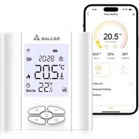Salcar Thermostat de radiateur Smart Home - Thermostat Wi-Fi -via application -vocale - Compatible avec Alexa et Google Assistant