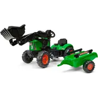 Falk Tracteur à pédales SuperCharger vert avec godet avant et rouleau