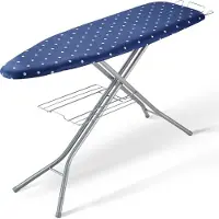 Vevor Planche à Repasser 140x37 cm Table à Repasser 4 Couches Épaisses Hauteurs Réglables 64-97 cm Plateau Rangement Inférieur Housse Anti-chaleur Housse 100 % Coton pour Maison Buanderie 154x37x97 cm