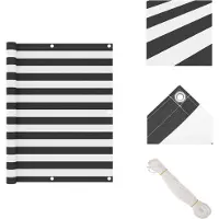 vidaXL Paravent de balcon Anthracite et blanc 120x400 cm Tissu Oxford - Parasols & Protection solaire