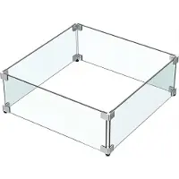 Merkloos Verre de protection contre le vent pour foyers, en verre trempé, dimensions 38x38x15 cm, pour tables de foyer
