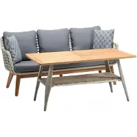 AEA Garnitur Sofa 3 Sitzer Luxus Couchtisch Sofas Dreisitzer Hochwertig Rattan