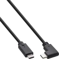 InLine Câble USB 3.2 Gen.2, USB-C mâle/mâle coudé, noir, 1,5m