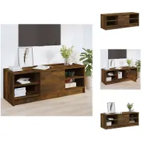 vidaXL Armoire TV chêne fumé 102x35,5x36,5 cm Bois composite - Meuble TV