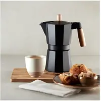 Bigbuy Cafetière italienne 6 tasses bois aluminium
